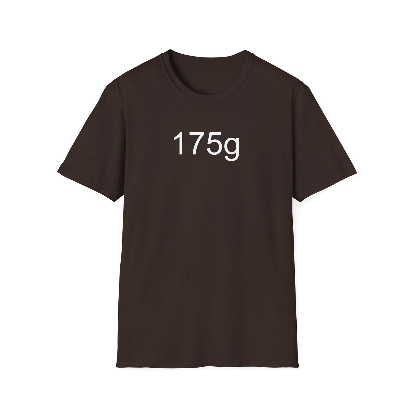 175g ultimate frisbee shirt with caption 175g in brown