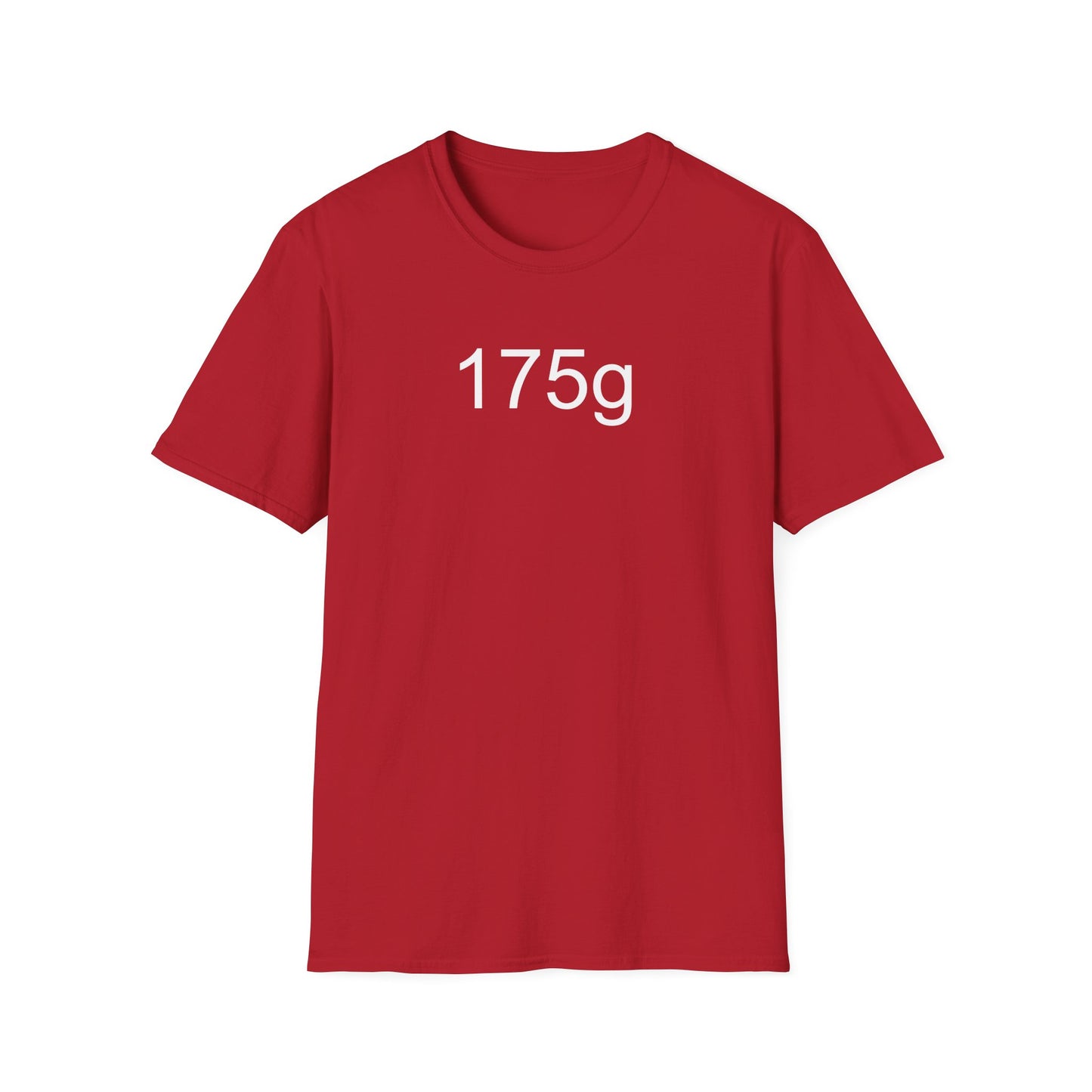175g ultimate frisbee shirt with caption 175g red
