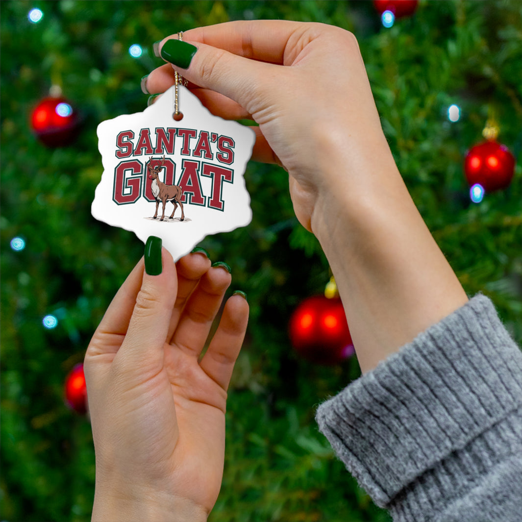 Santas GOAT Christmas Ceramic Star Ornamanet
