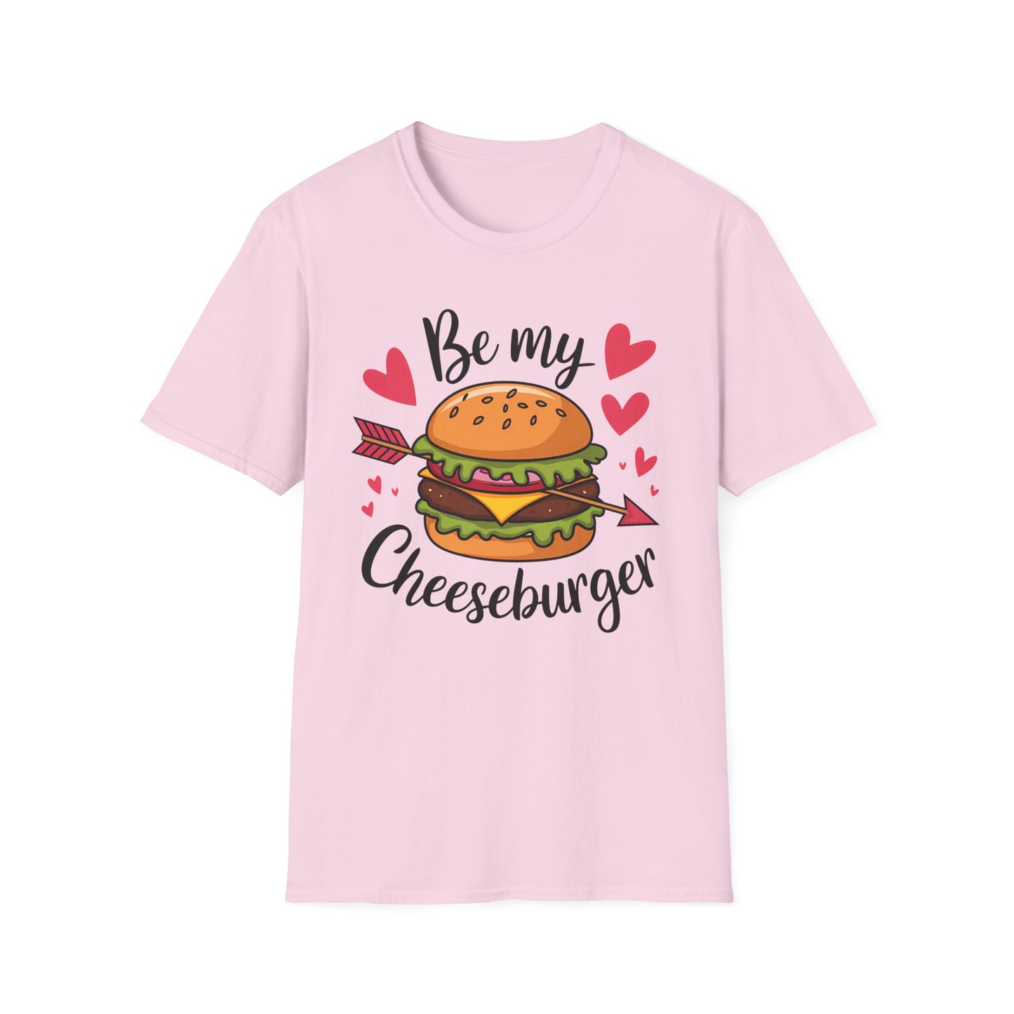 Be My chesseburger Valentine shirt featuring cheeseburger with an arrow