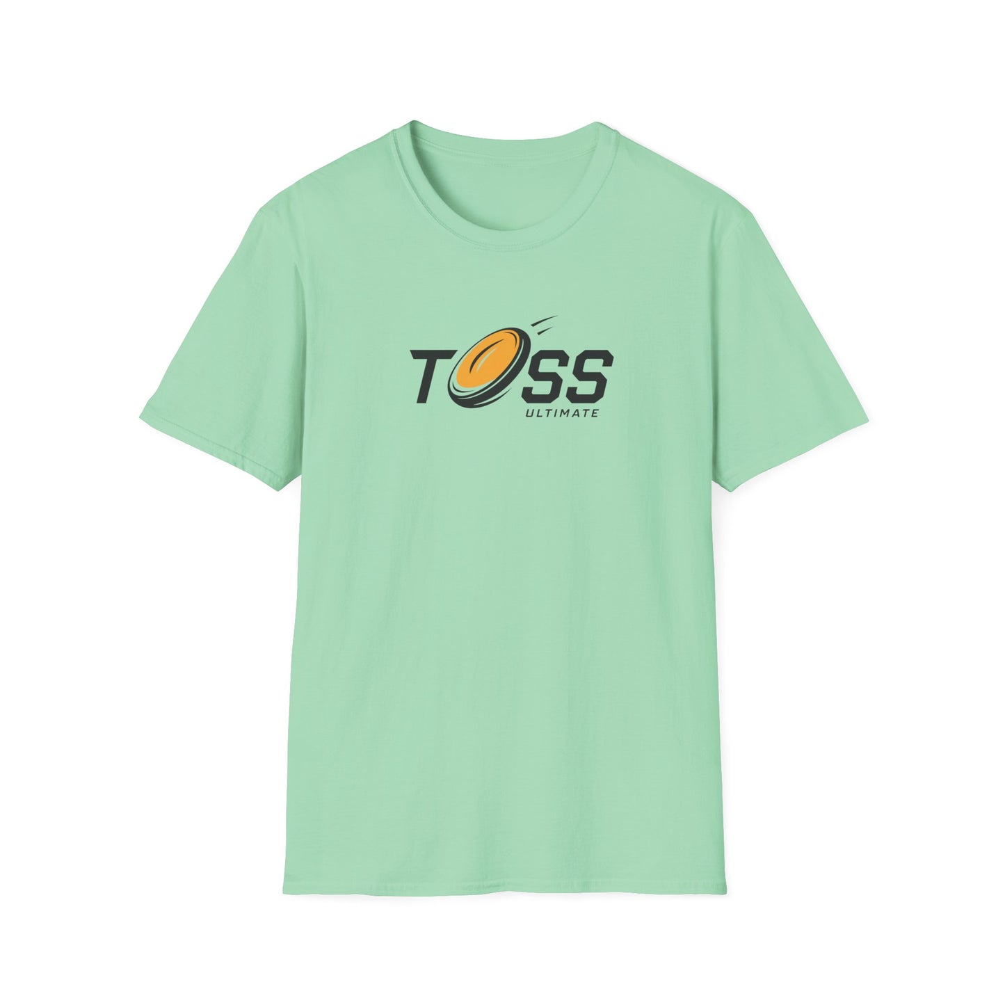 Toss Ultimate Frisbee Company green Shirt featuring flying frisbee in logo