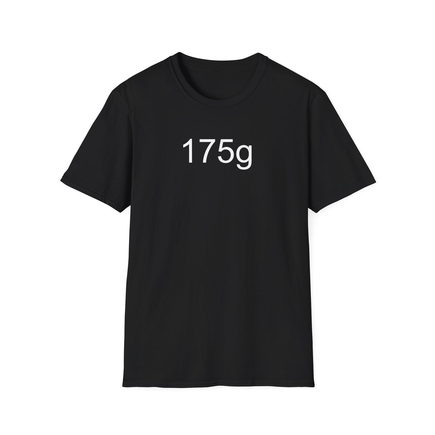 175g ultimate frisbee shirt with caption 175g in black