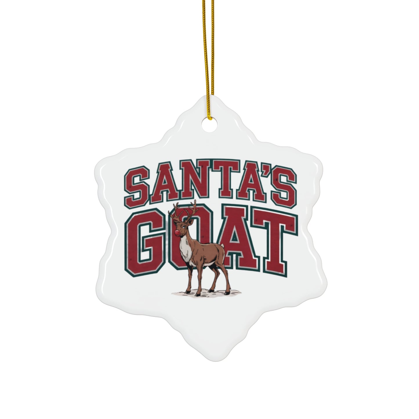 Santas GOAT Christmas Ceramic Star Ornamanet