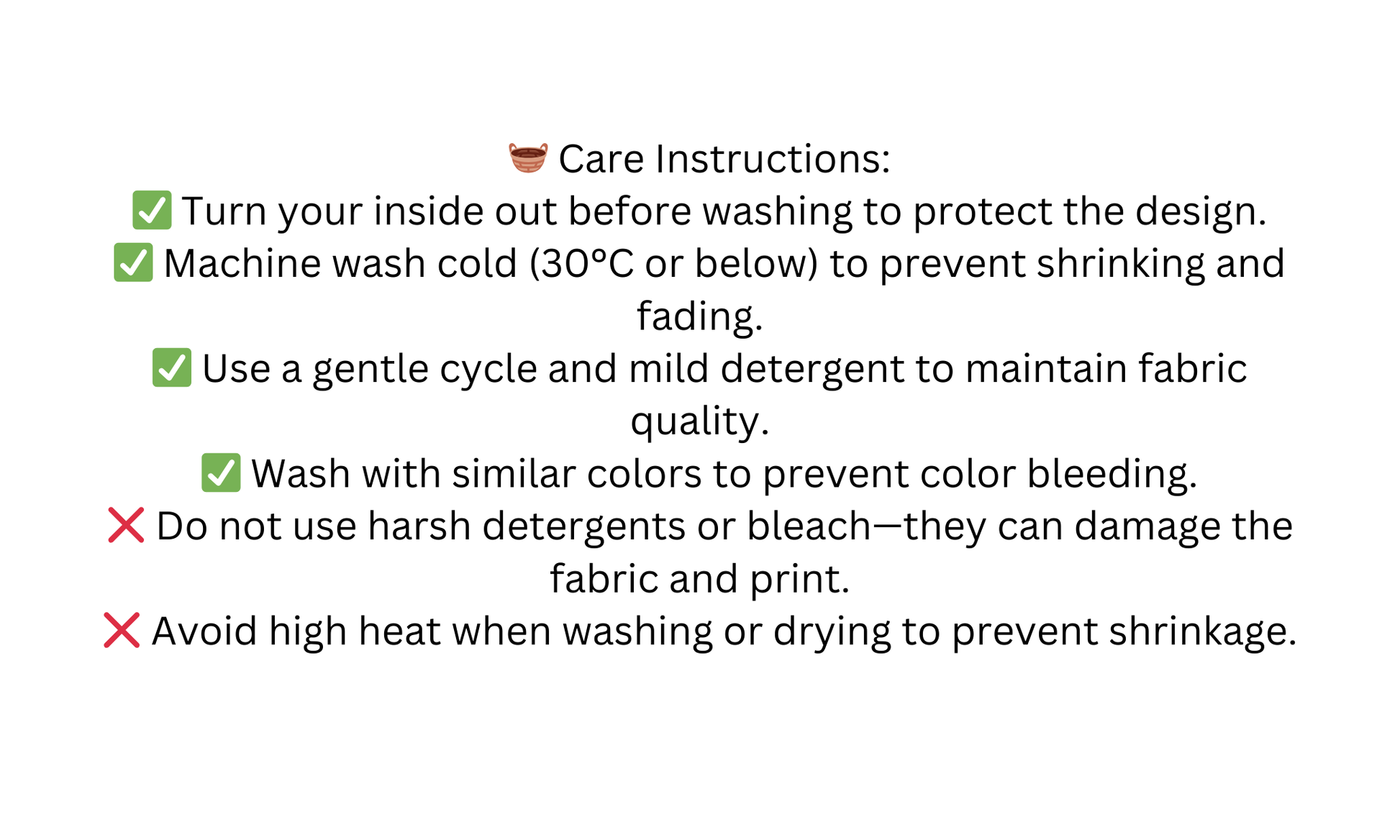 care instructions