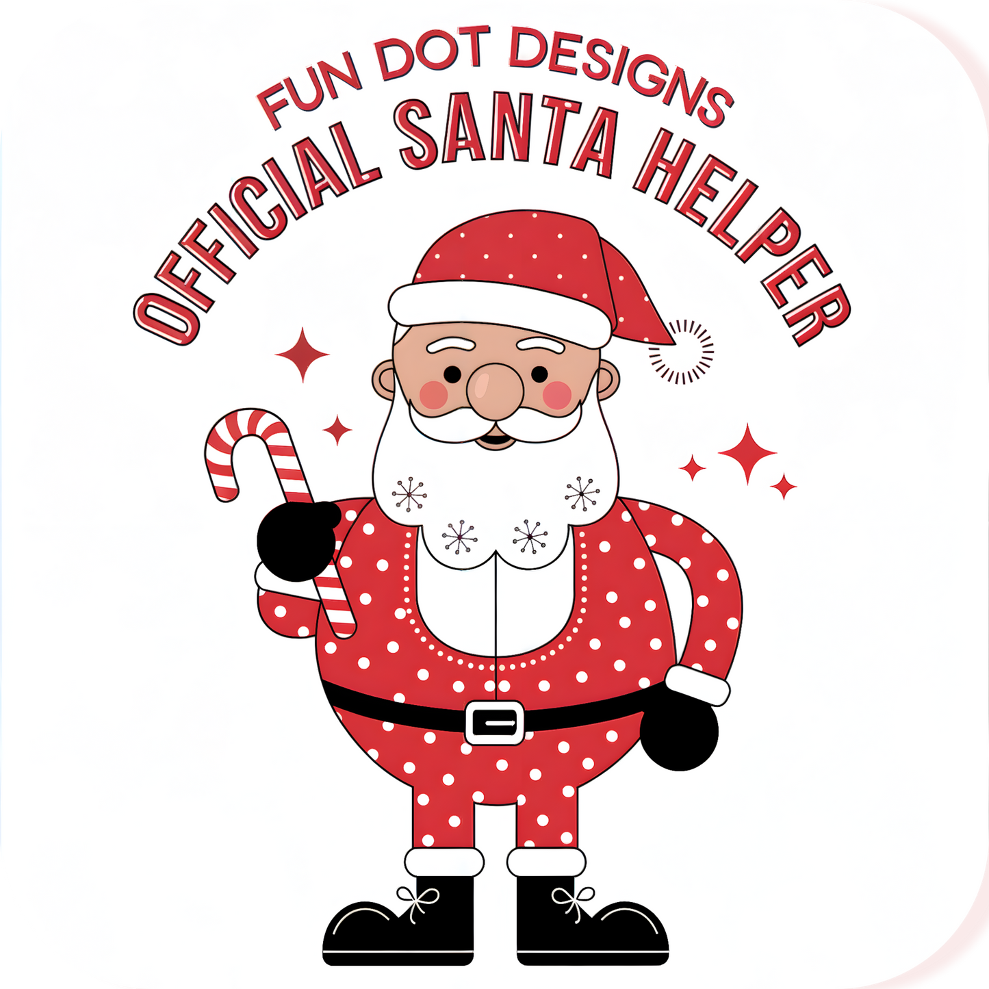 Santa Cook Official Santa Helper Fun Dot Design Logo
