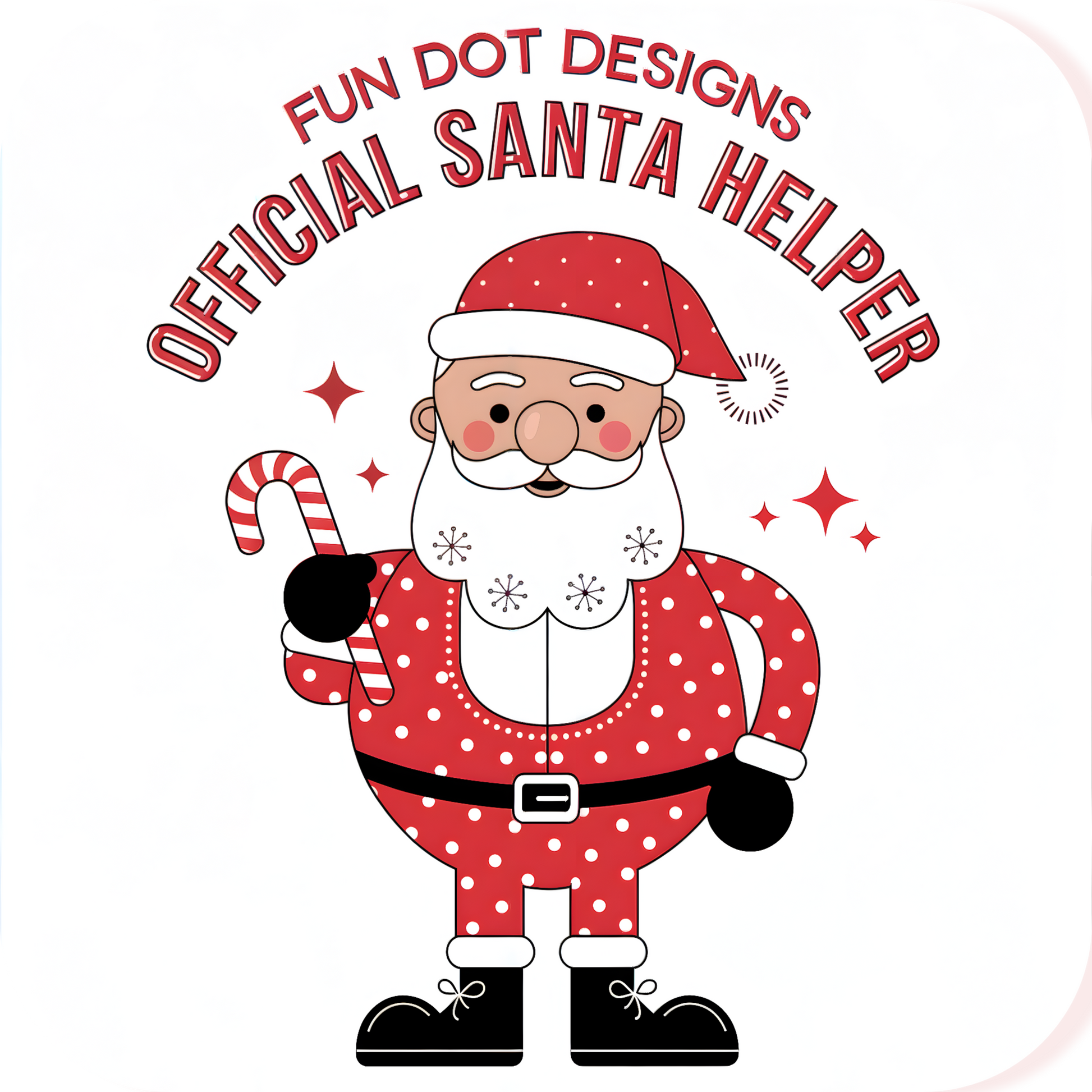 Santa Cook Official Santa Helper Fun Dot Design Logo