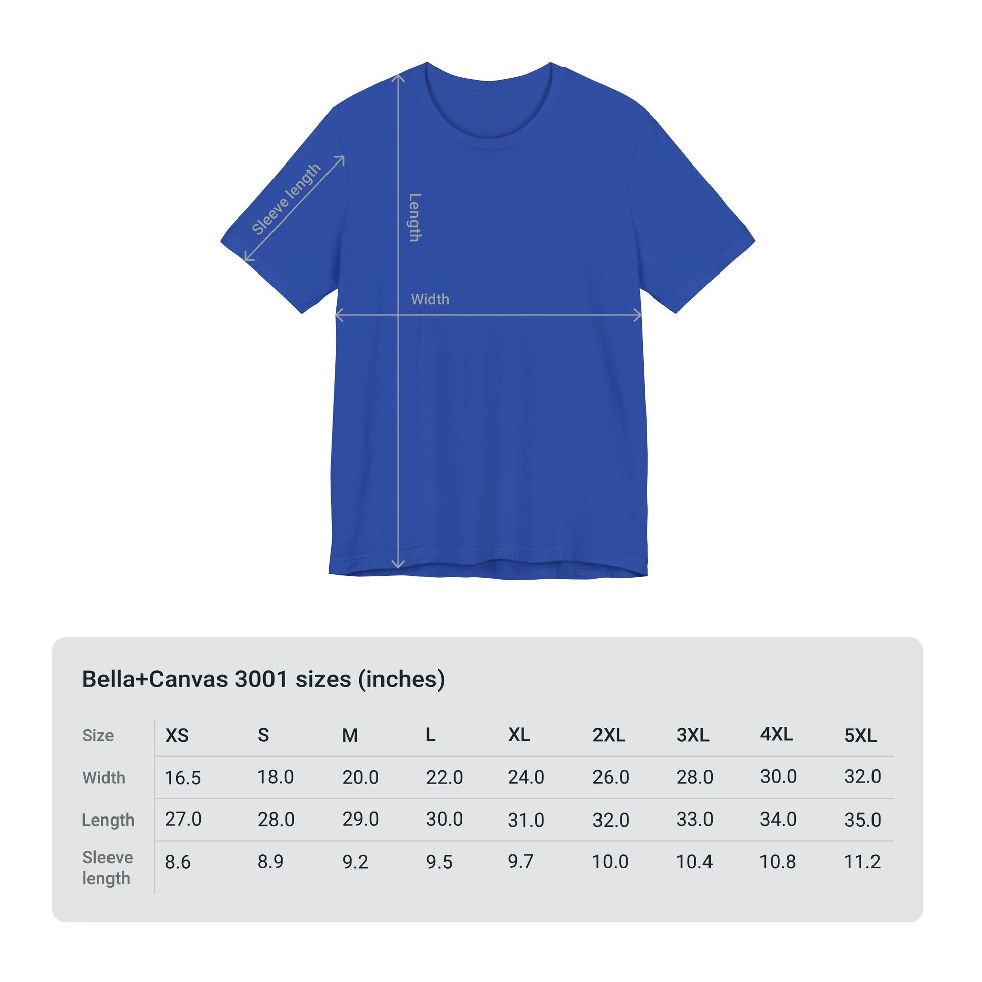 size chart xs-5xl