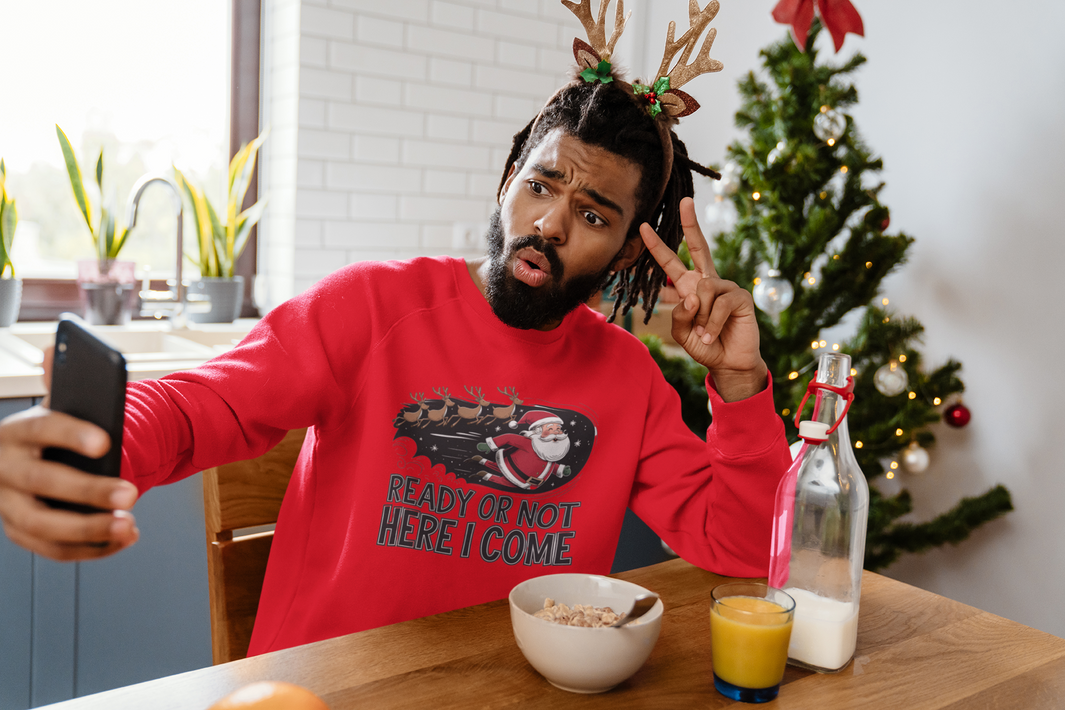 Christmas Eve Ready Or Not Here I come Santa Gift sweathshirt
