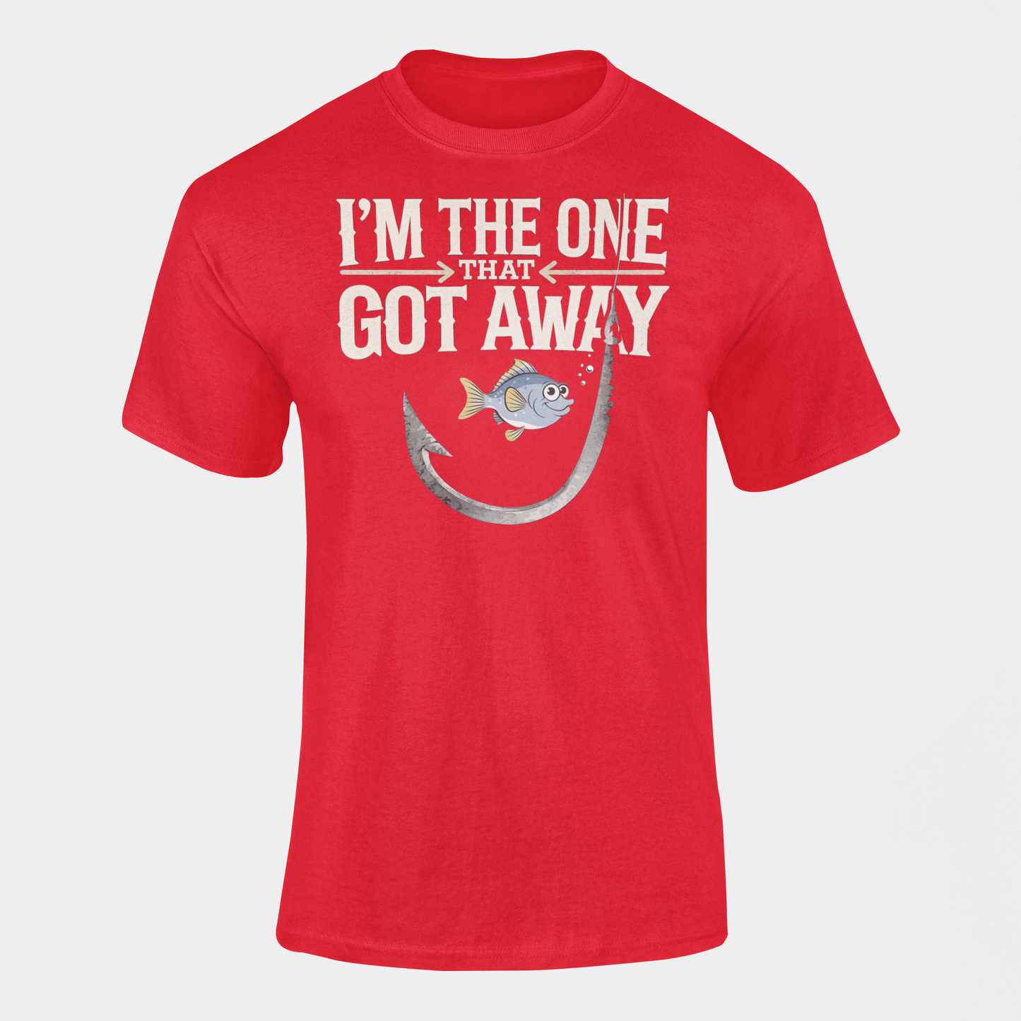 I'm The One That Got Away Angler red Shirt with fish hook