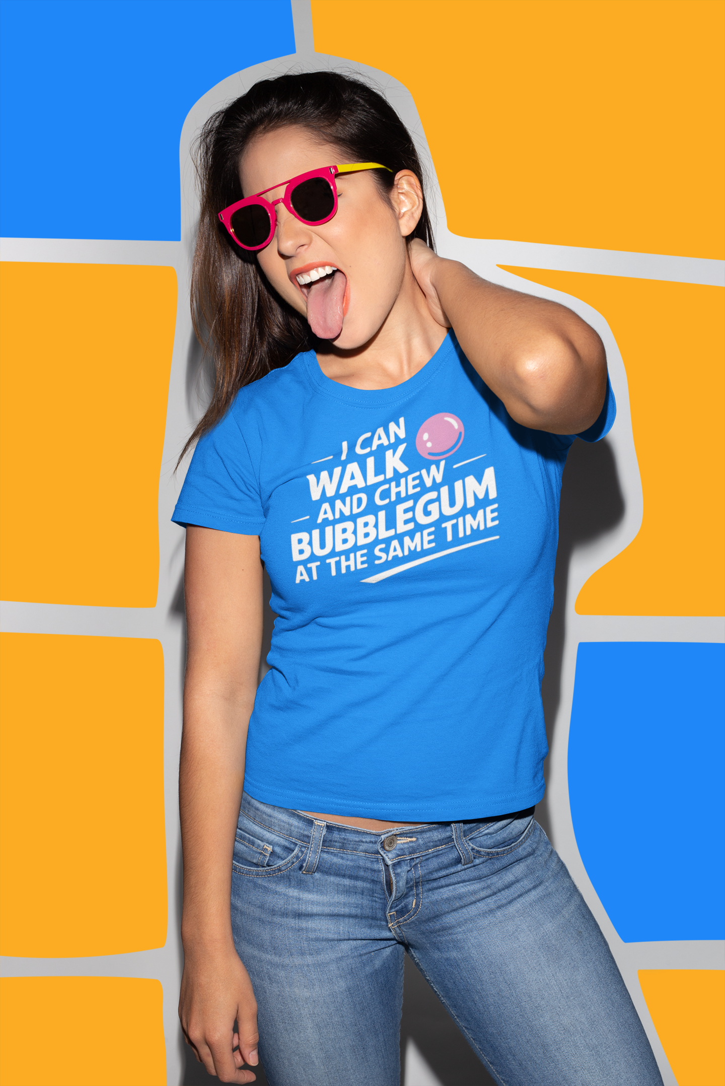 I Can Walk And Chew Gum At The Same Time|Funny T-Shirt|Graduation Gifts|Funny Bubblegum Shirts|Funny Shirts For Teachers