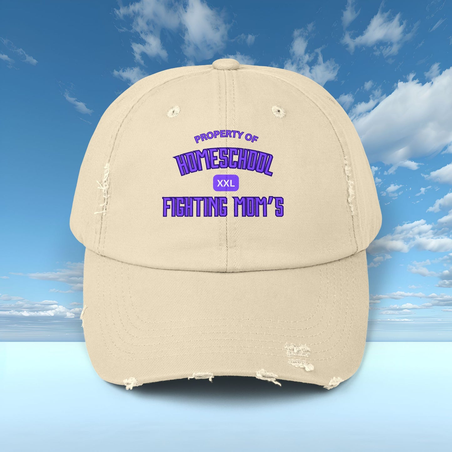 homeschool fighting mom's embrodery on hat