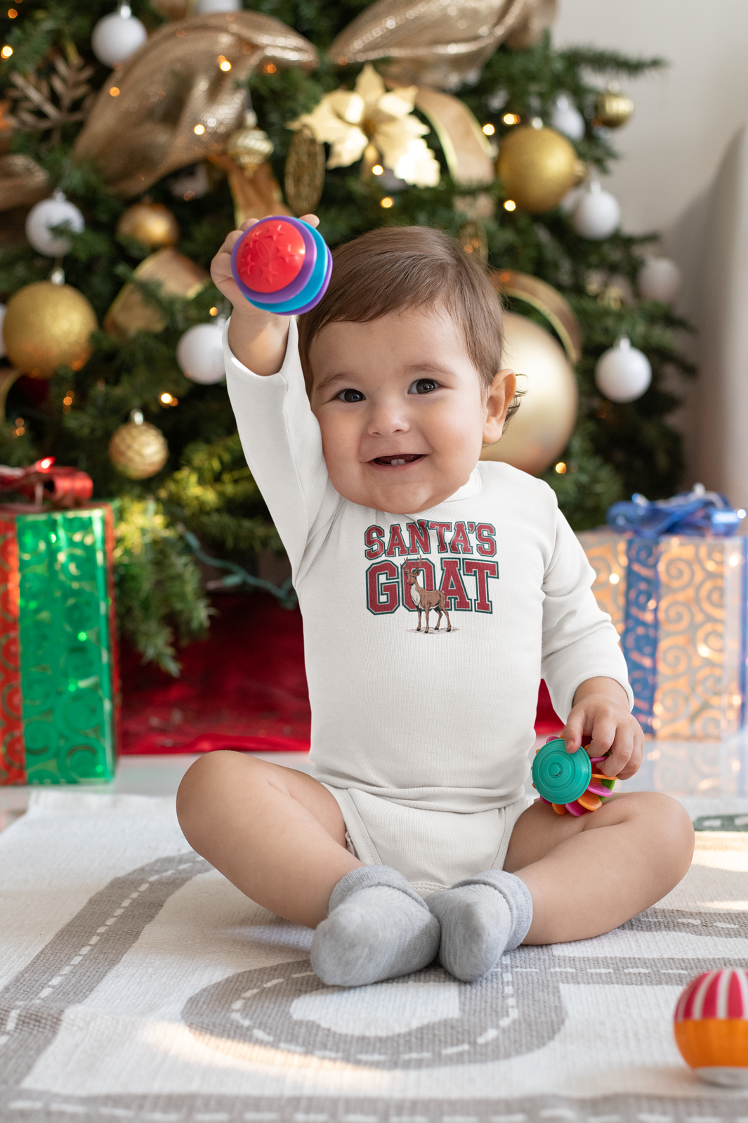 Santa's GOAT Rudolph Red Nose Reindeer onesie