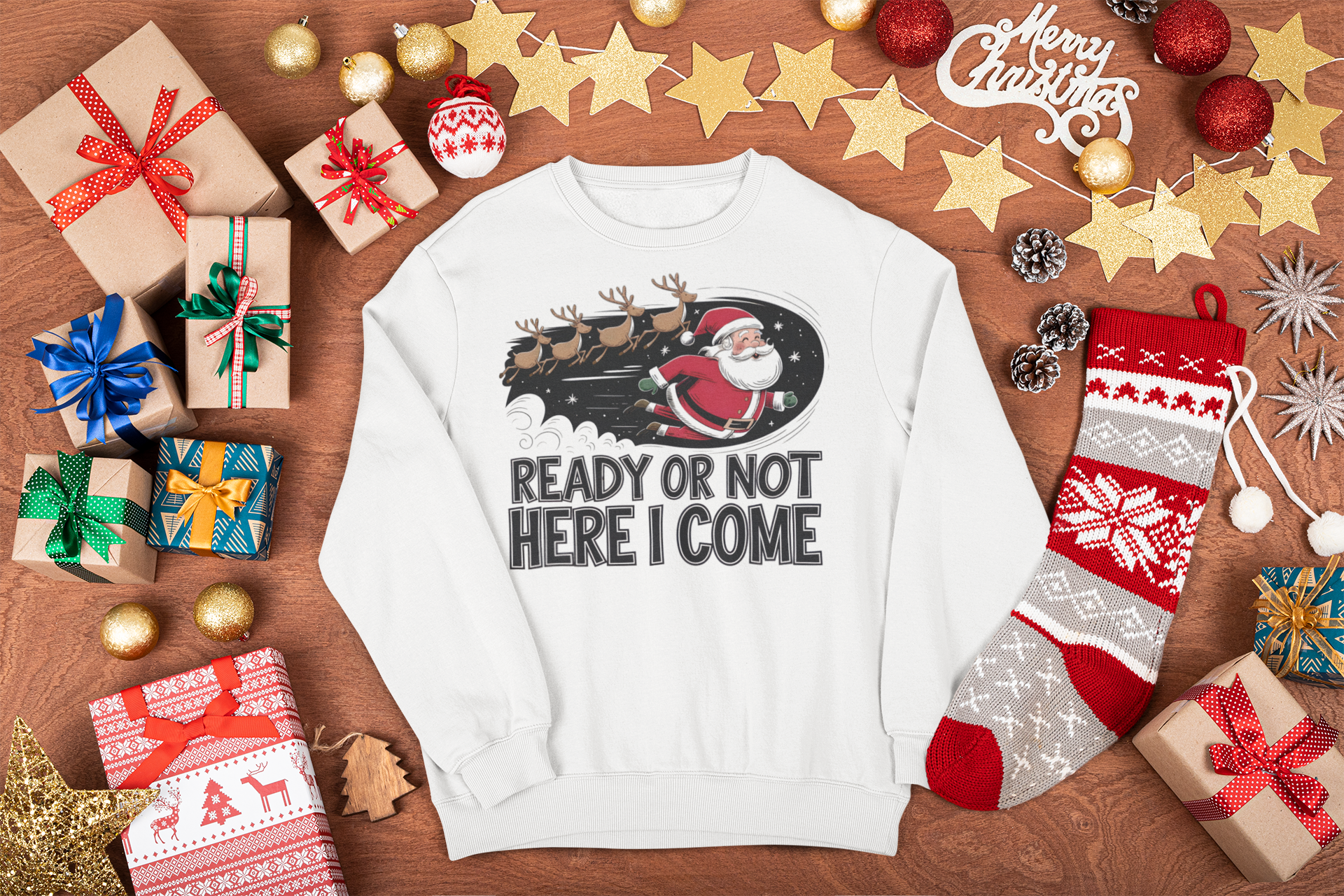 ready for santa ugly sweater