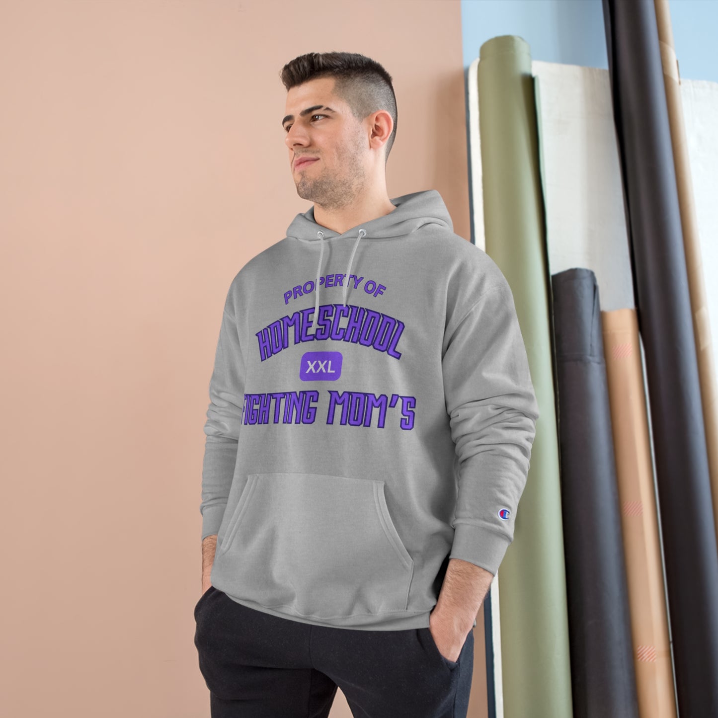 a silver hoodie with the slogan property of hom