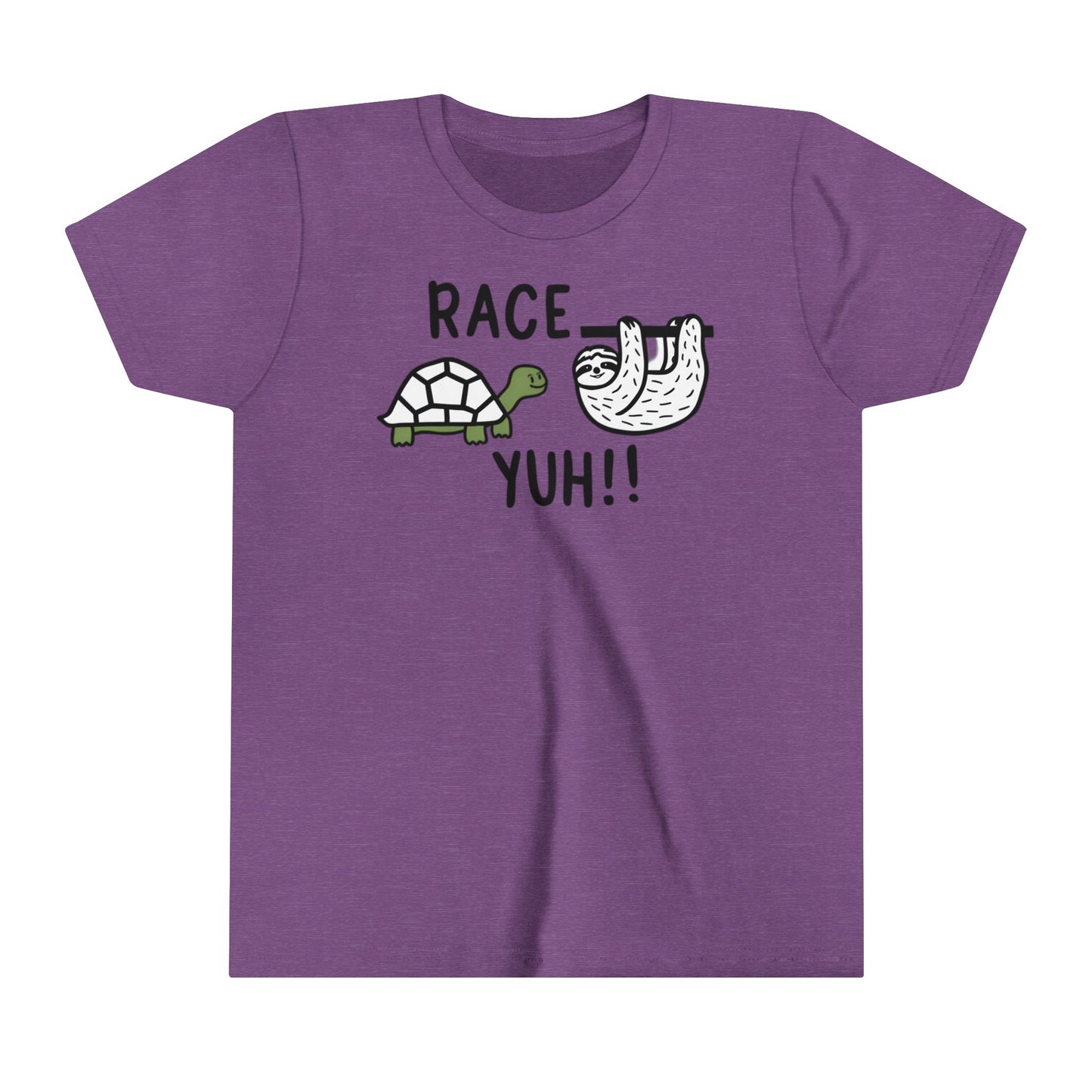 A turtle greets a sloth challenging him to a race