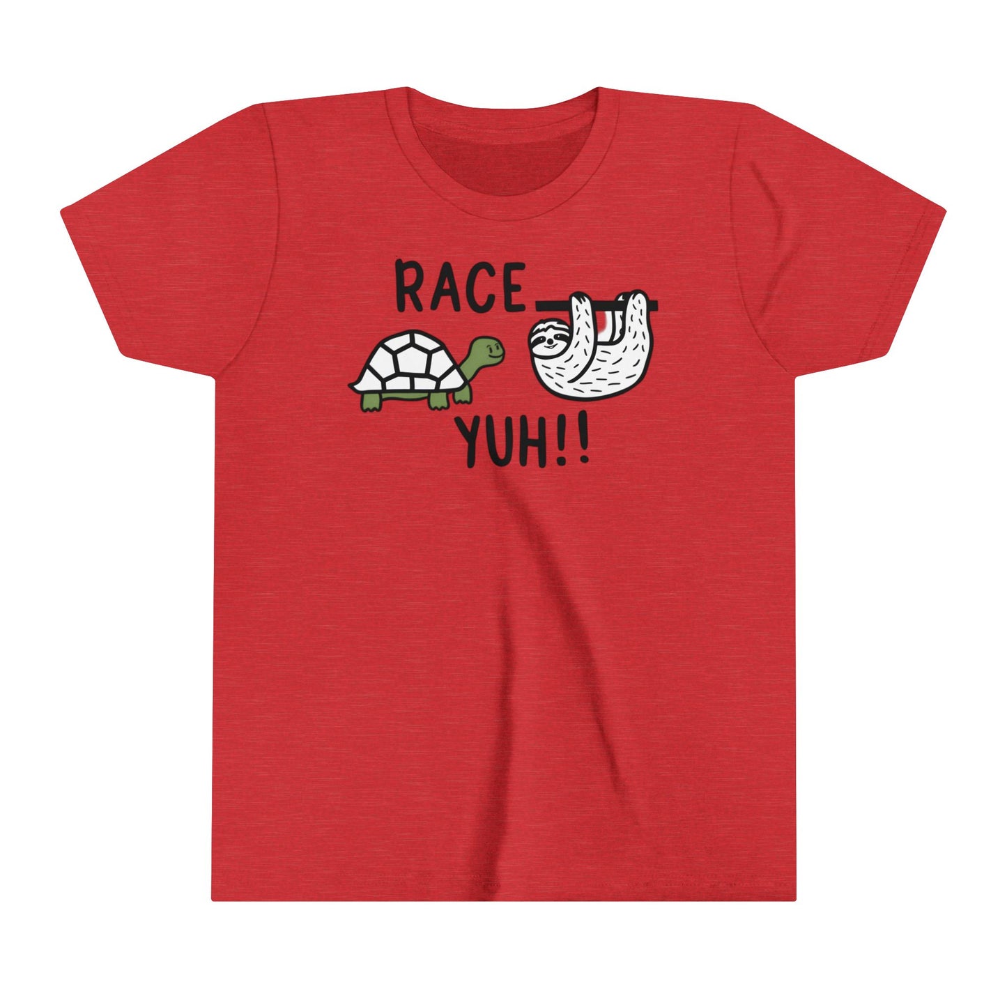 A turtle greets a sloth challenging him to a race