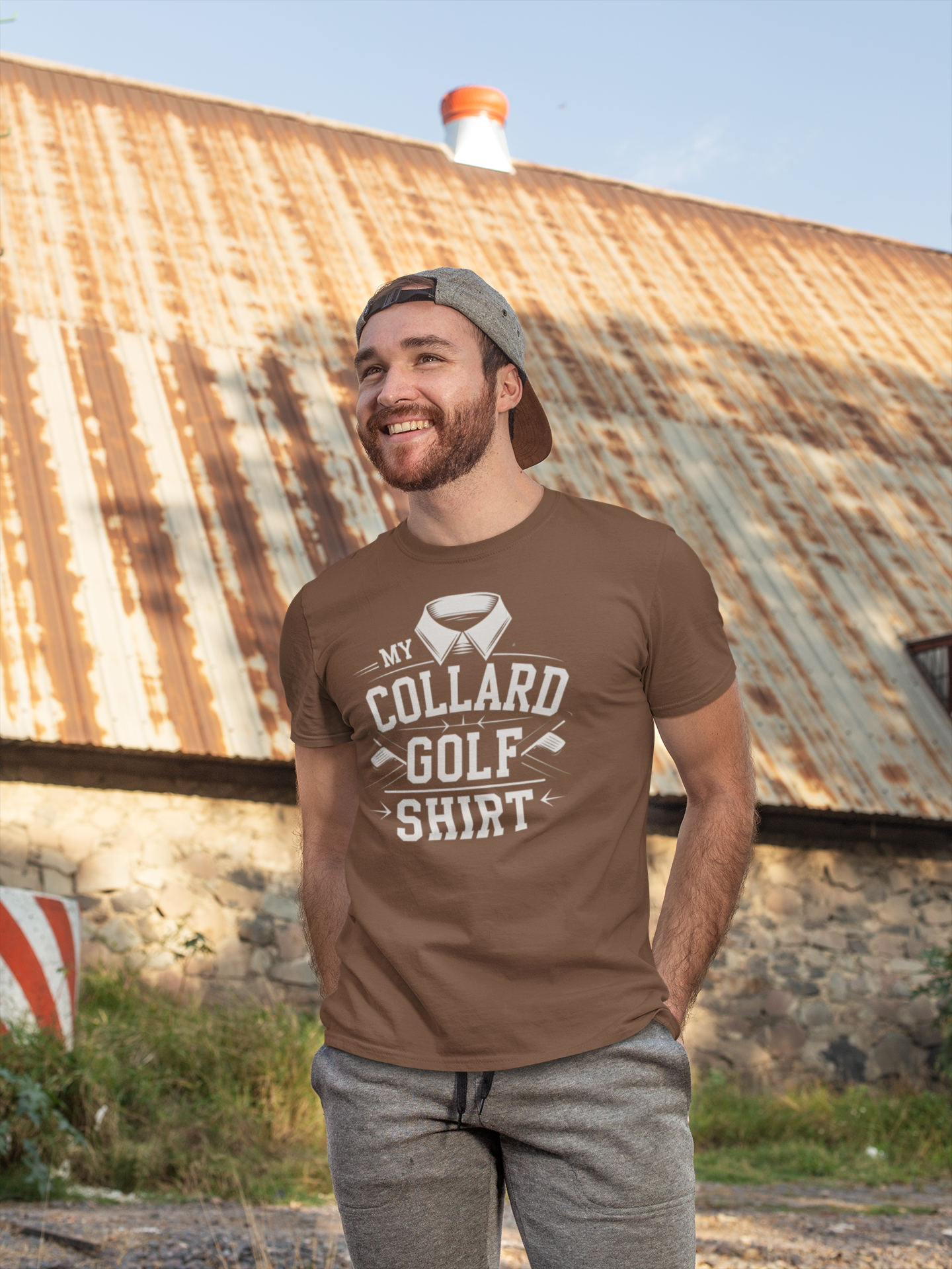 a quirky golf lovers funny golf t-shirt with the caption My Collard Golf Shirt