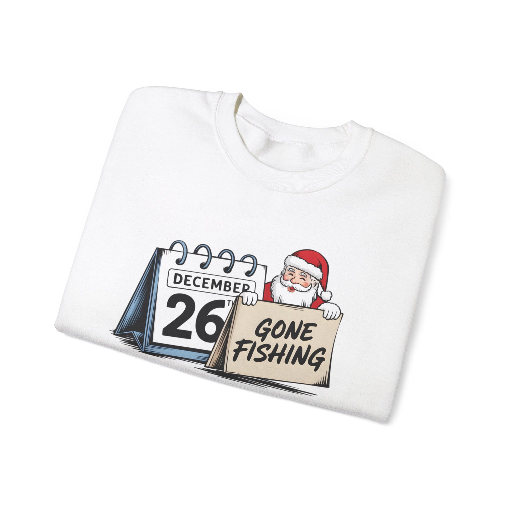 Gone Fishing Santa Claus Christmas Sweatshirt