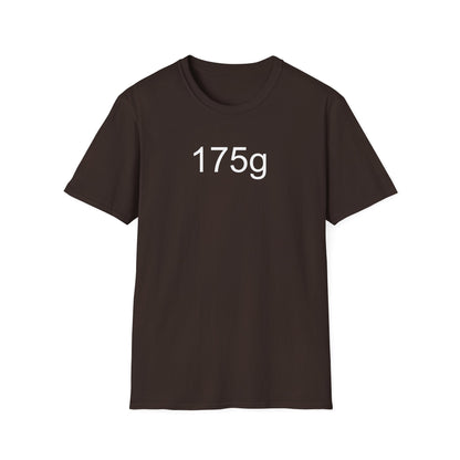 175g ultimate frisbee shirt with caption 175g in brown
