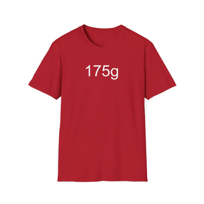 175g ultimate frisbee shirt with caption 175g red