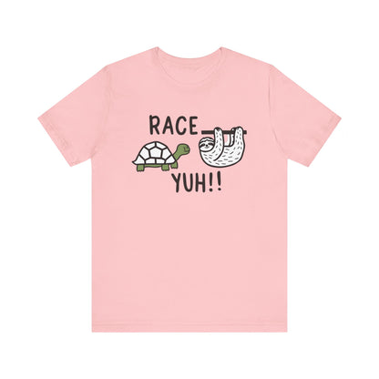 funny tortoise vs sloth race yuh track t shirt