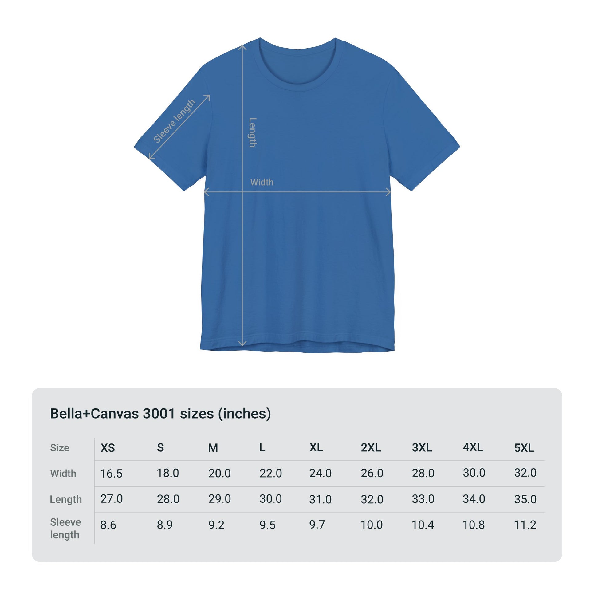 size chart xs-5xl