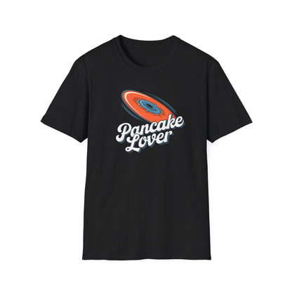 Pancake Lover Ultimate frisbee shirt featuring a flying pancake in retro design lettering