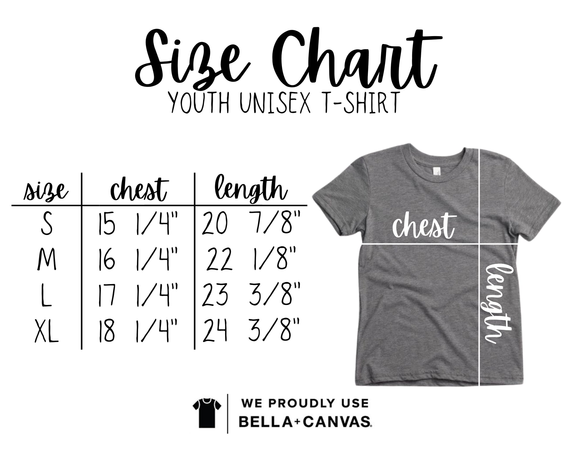 youth size chart