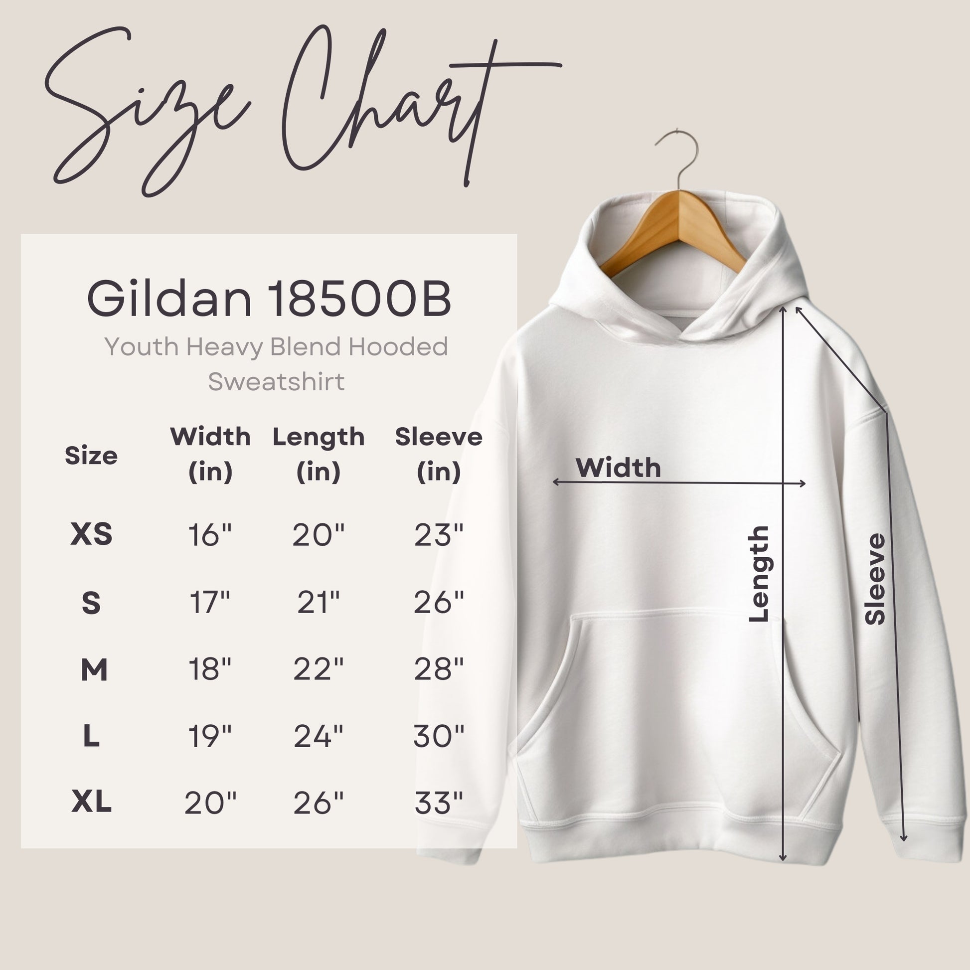 youth size chart