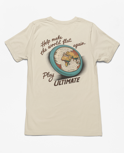 ultimate frisbee flat again play ultimate t shirt