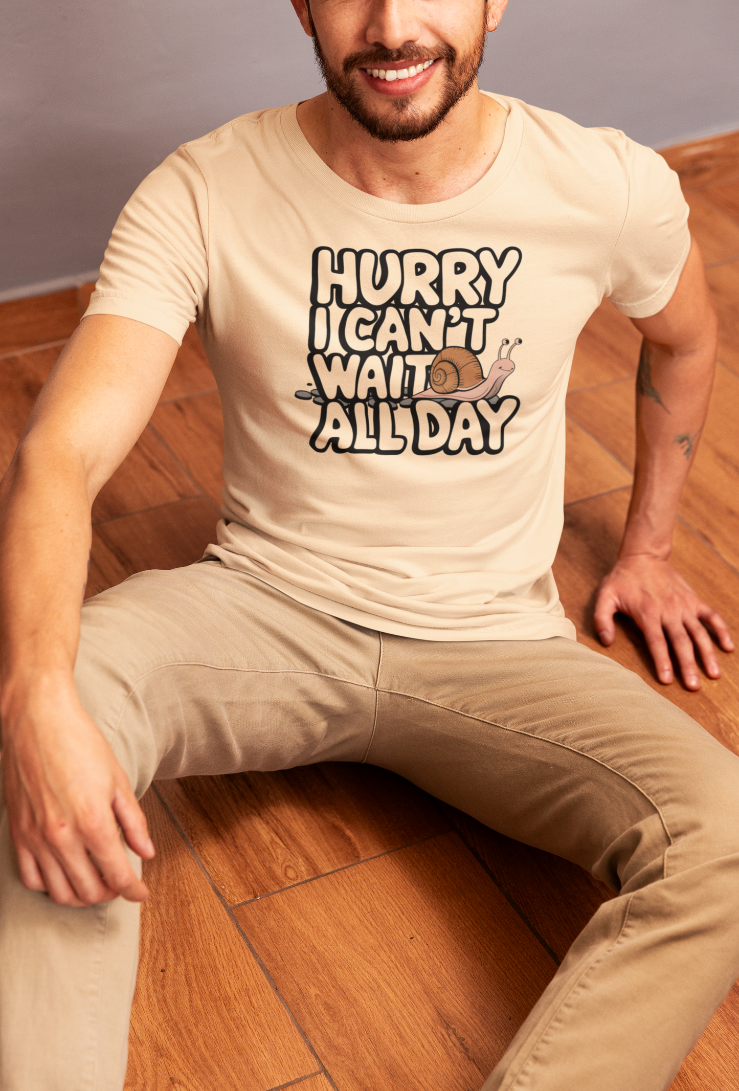 Hurry I Can't Wait All Day Funny Snail T-Shirt|Gift For Her|Couples Gift|Snail lovers|Best Lounge Shirt|Favorite Snail Shirt