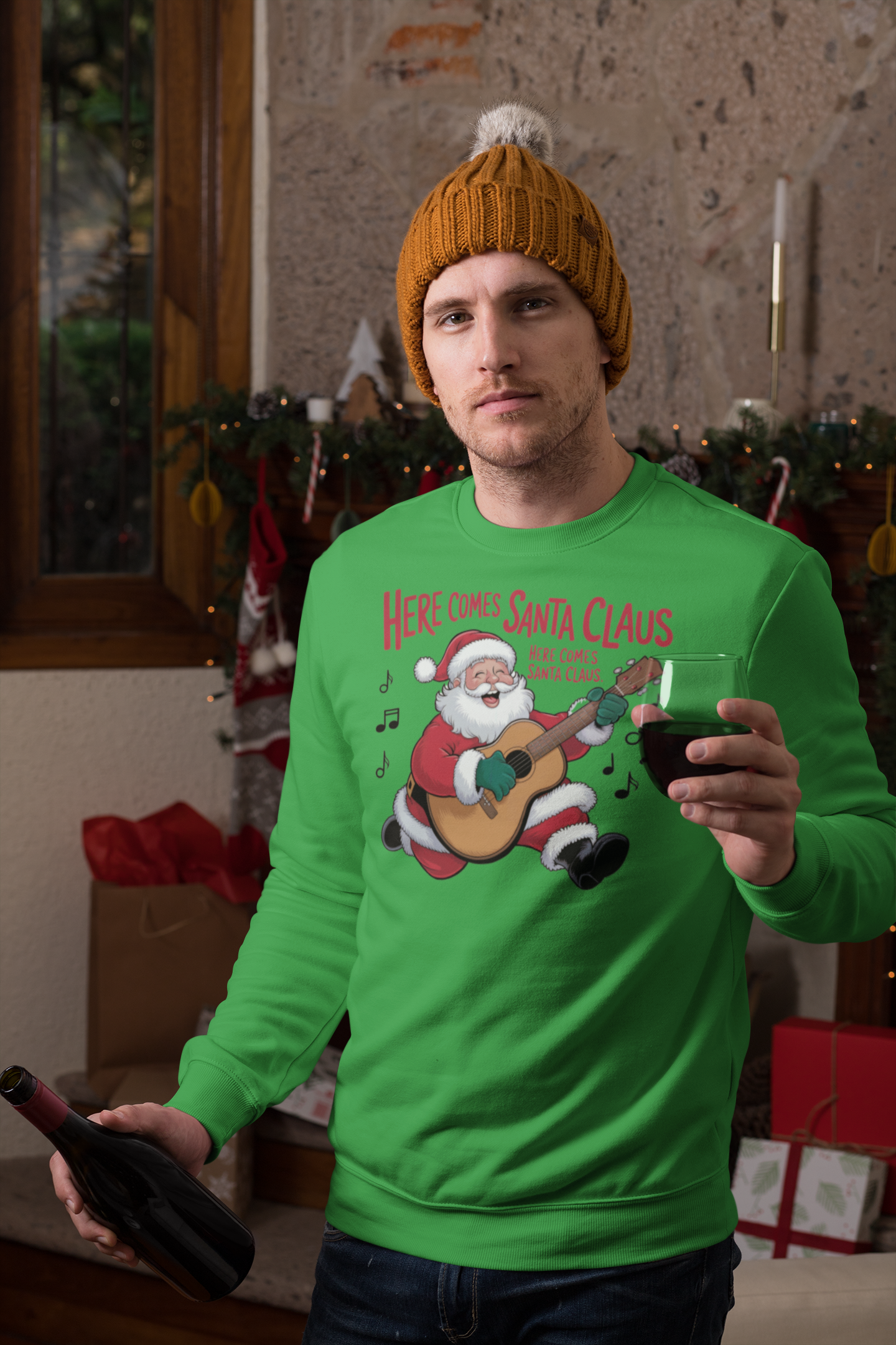 Here Comes Santa Claus Caroling Sweatshirt 