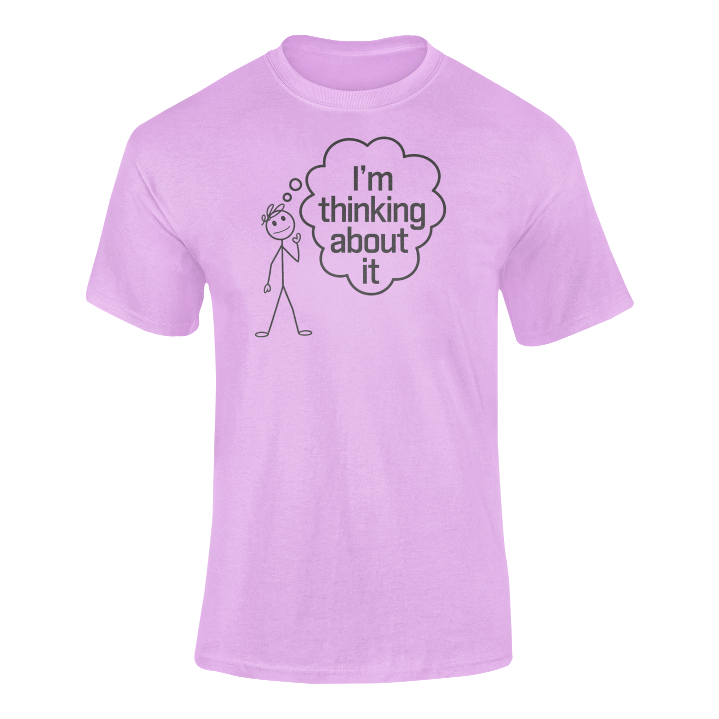 I'm Thinking About it T-Shirt With Stickman In Deep Yoga thought