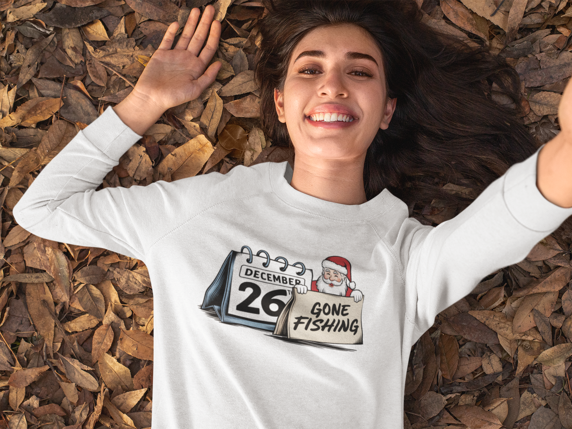 Gone Fishing Santa Born to fish Sweatshirt