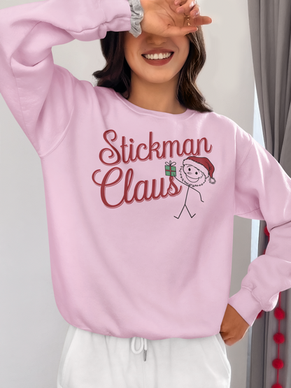 Stickman Santa Claus Funny Sweatshirt | Gift for Santa Lovers| Stickman Fans | Artist Apparel|Unique Santa Shirt
