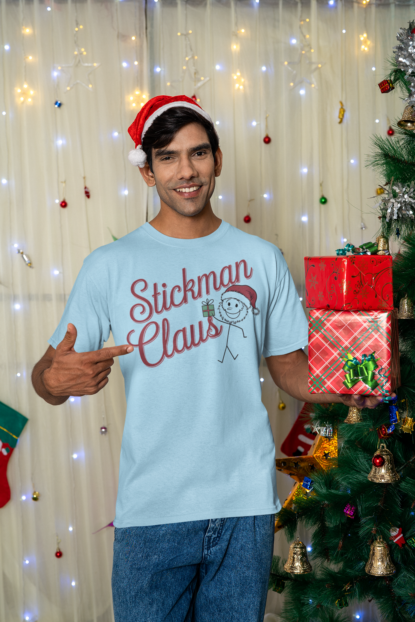 Stickman Claus Funny Christmas Shirt Gift For Him. Stickman lover  shirt