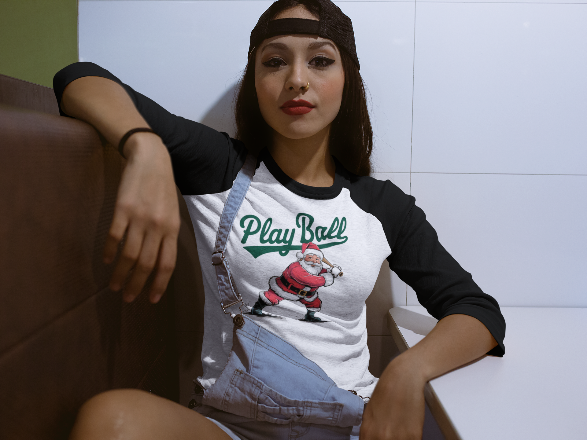 Play Ball Santa Shirt Baseball fan shirt
