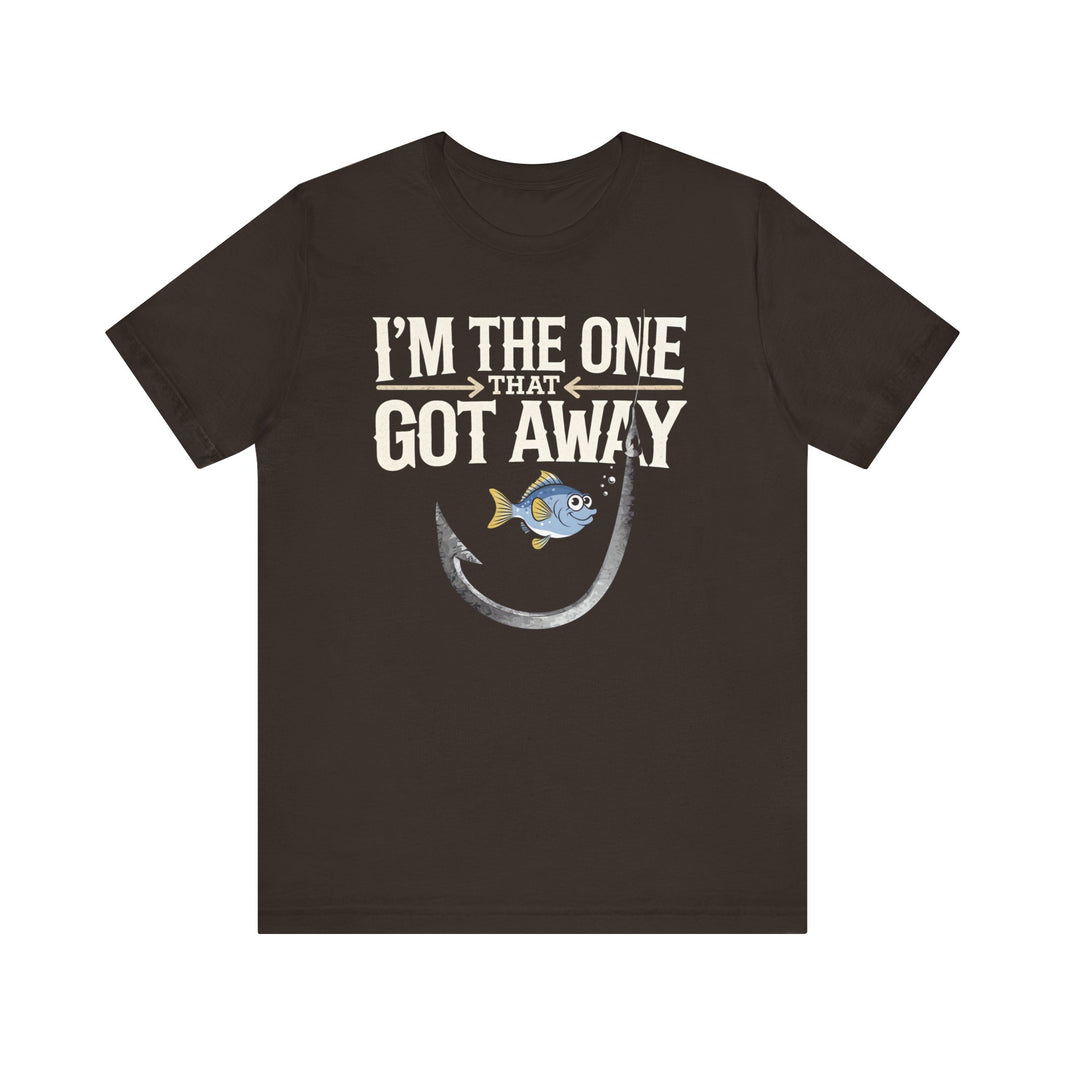 i'm the one that goat away funny fisherman shirt featuring small fish with big hook 