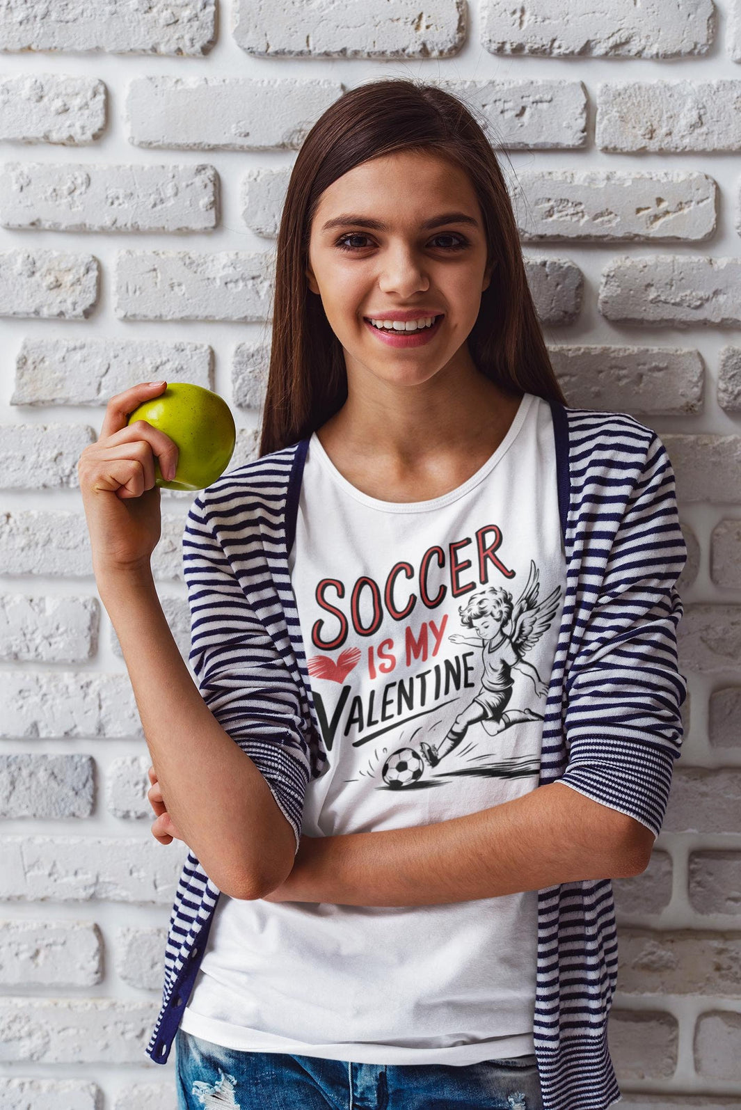 Soccer is my valentine shirt kids