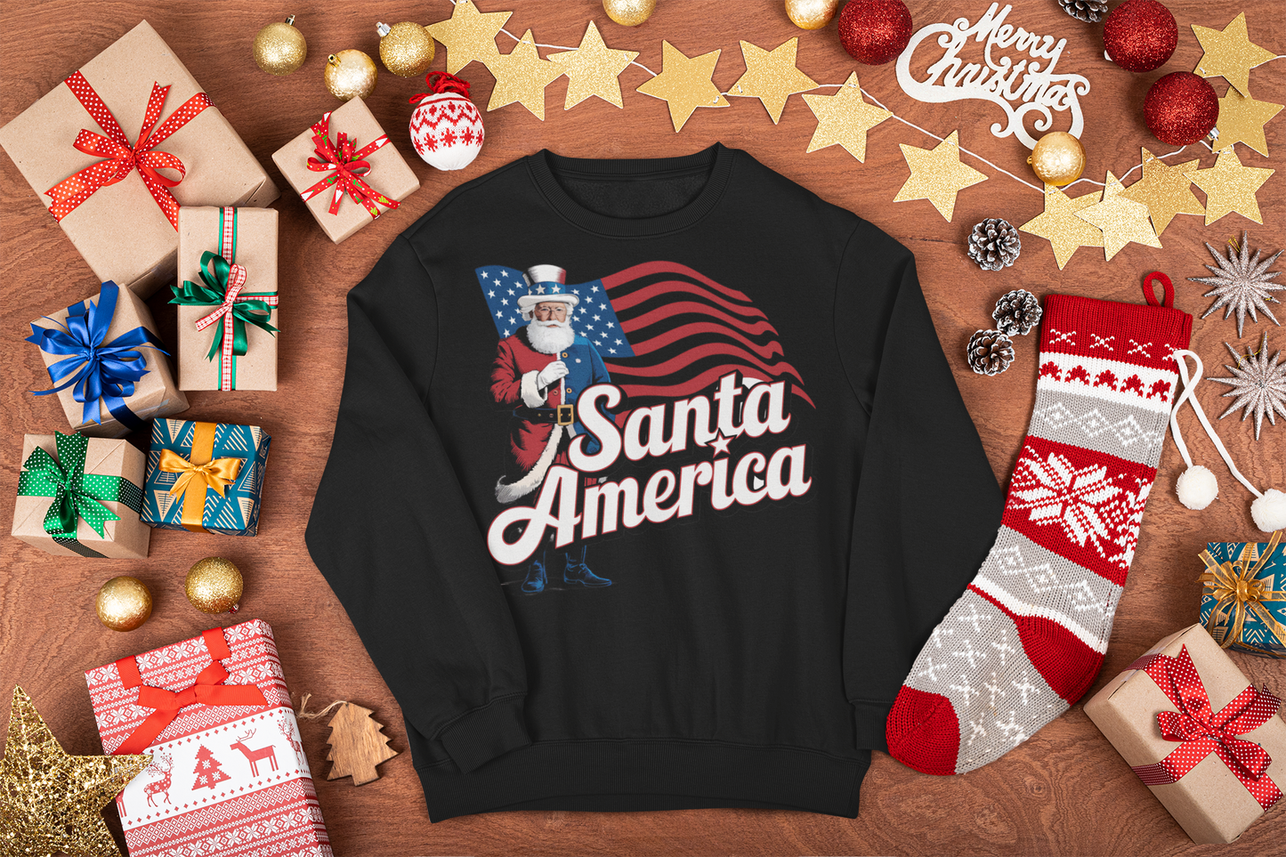 patriotic santa