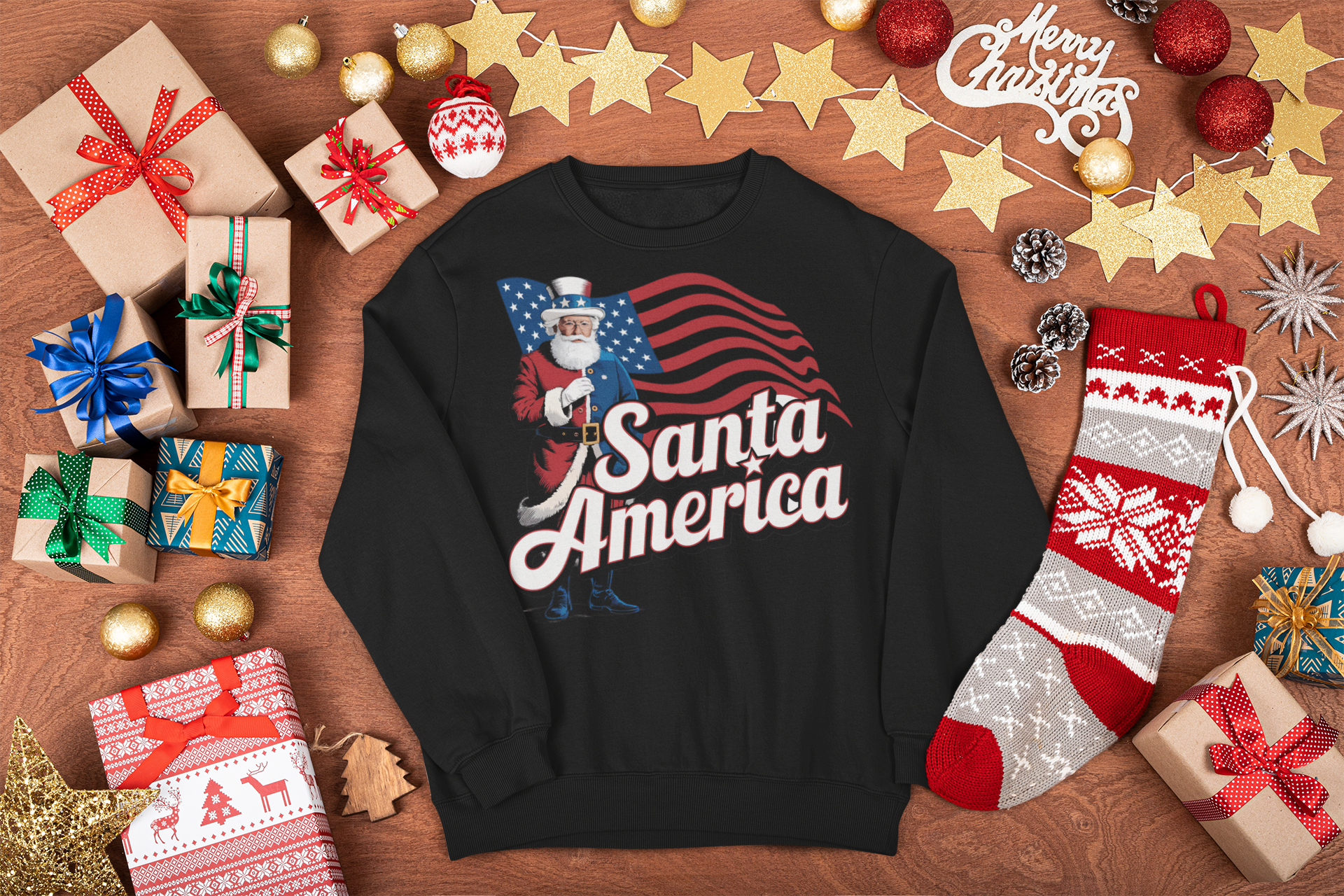 patriotic santa