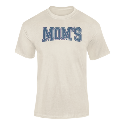 a collegiate style logo with the caption Mom's