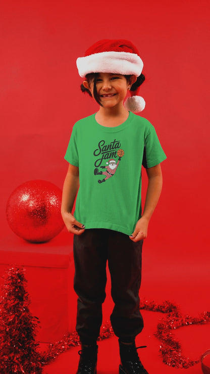 Santa Jam Kids Basketball Shirt|Basketball Gift For Kids|Santa Claus Fan|Basketball Holidays|Sports Santa