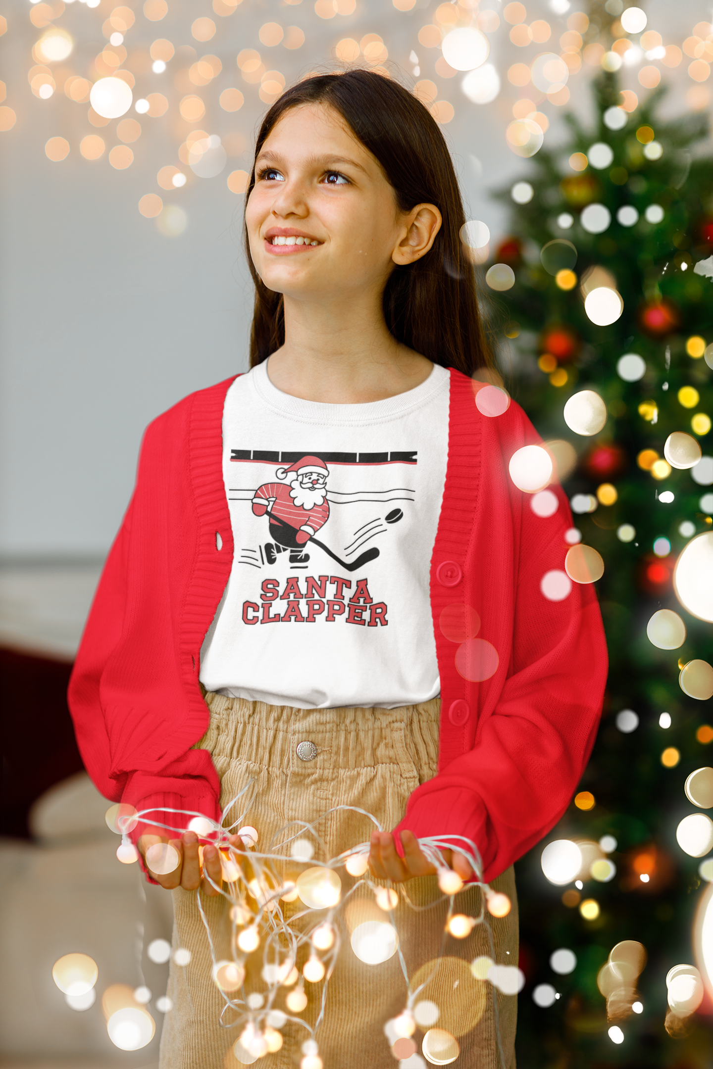 santa hockey fan