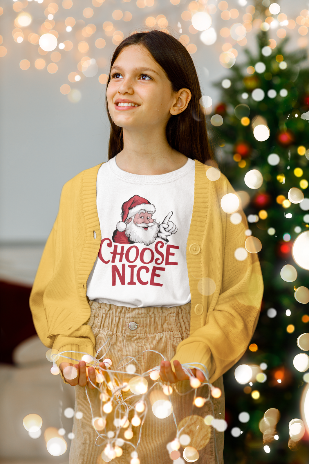 choose nice santa kid shirt