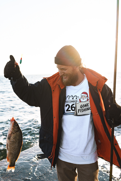 Gone Fishing Santa Sweatshirt