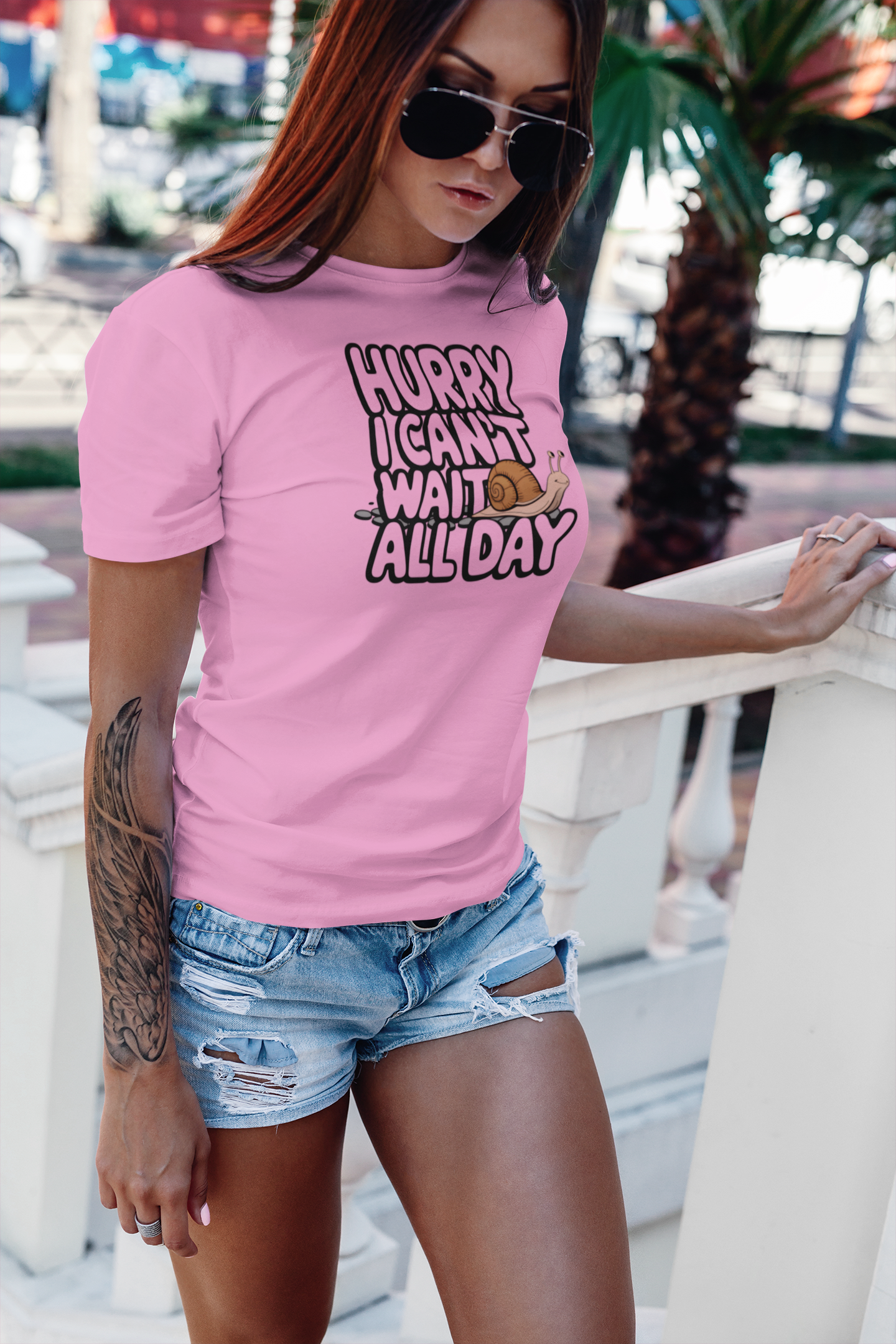 Hurry I Can't Wait All Day Funny Snail T-Shirt|Gift For Her|Couples Gift|Snail lovers|Best Lounge Shirt|Favorite Snail Shirt