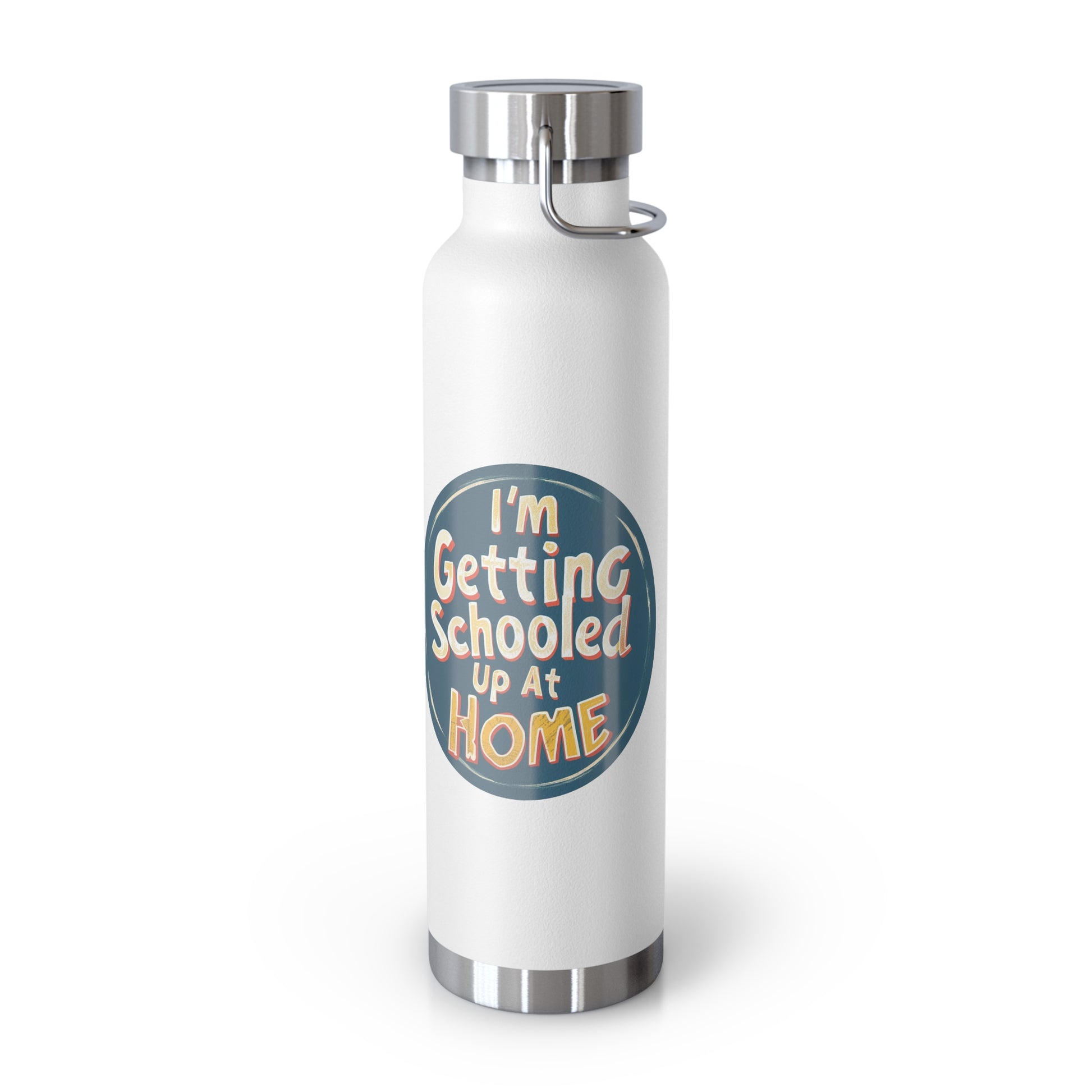a white water bottle with log for schooled up