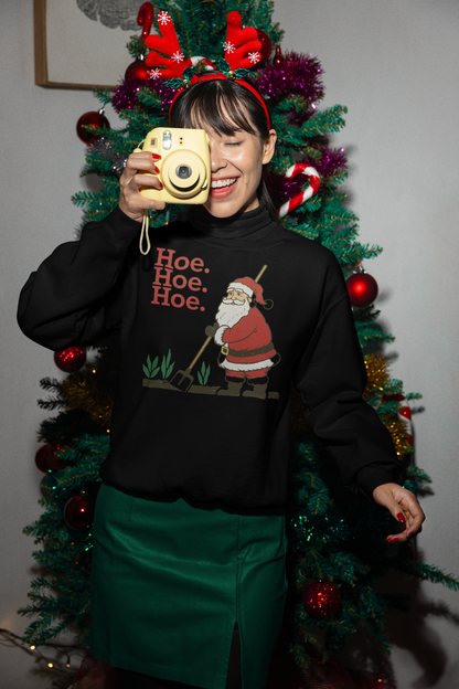 Hoe.Hoe.Hoe. Santa farmer Gardening Sweatshirt